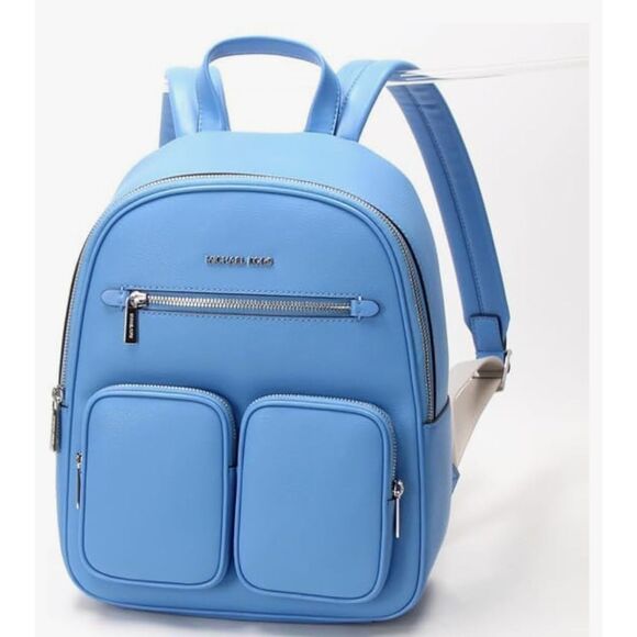 Michael Kors Jet Set Medium PVC Fashion Pocket Function Backpack Bag Blue $558 - Picture 1 of 10